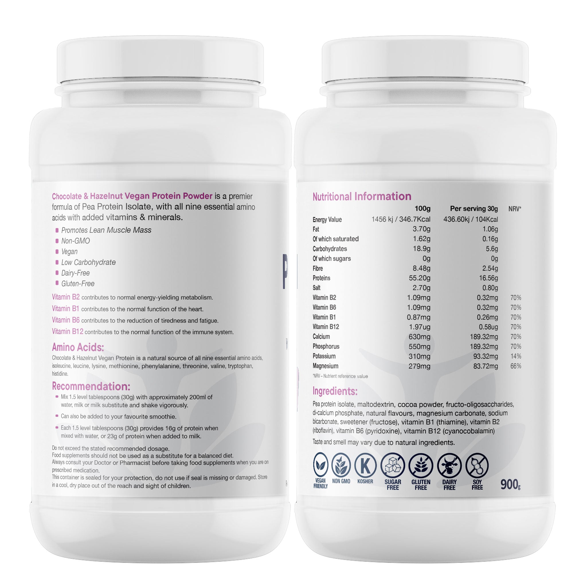 Pea Protein Powder – Chocolate & Hazelnut